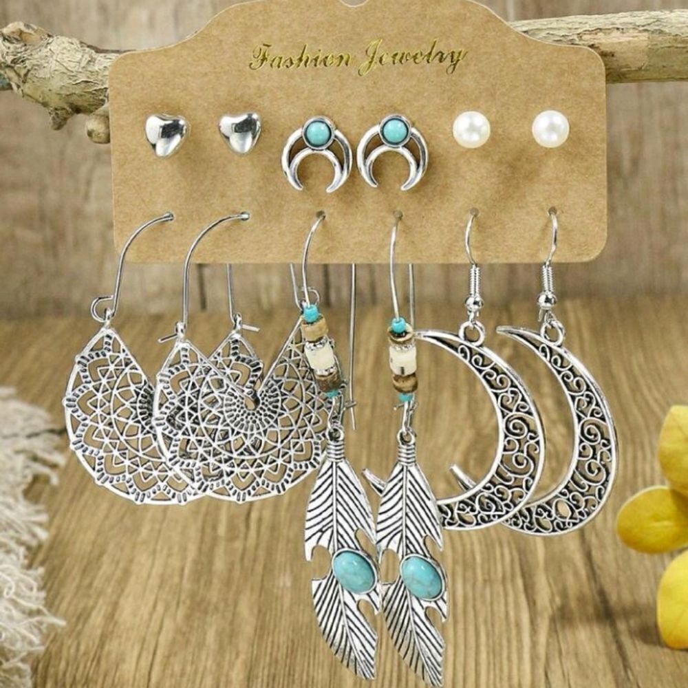 Bohemian Silver Rustic Earrings